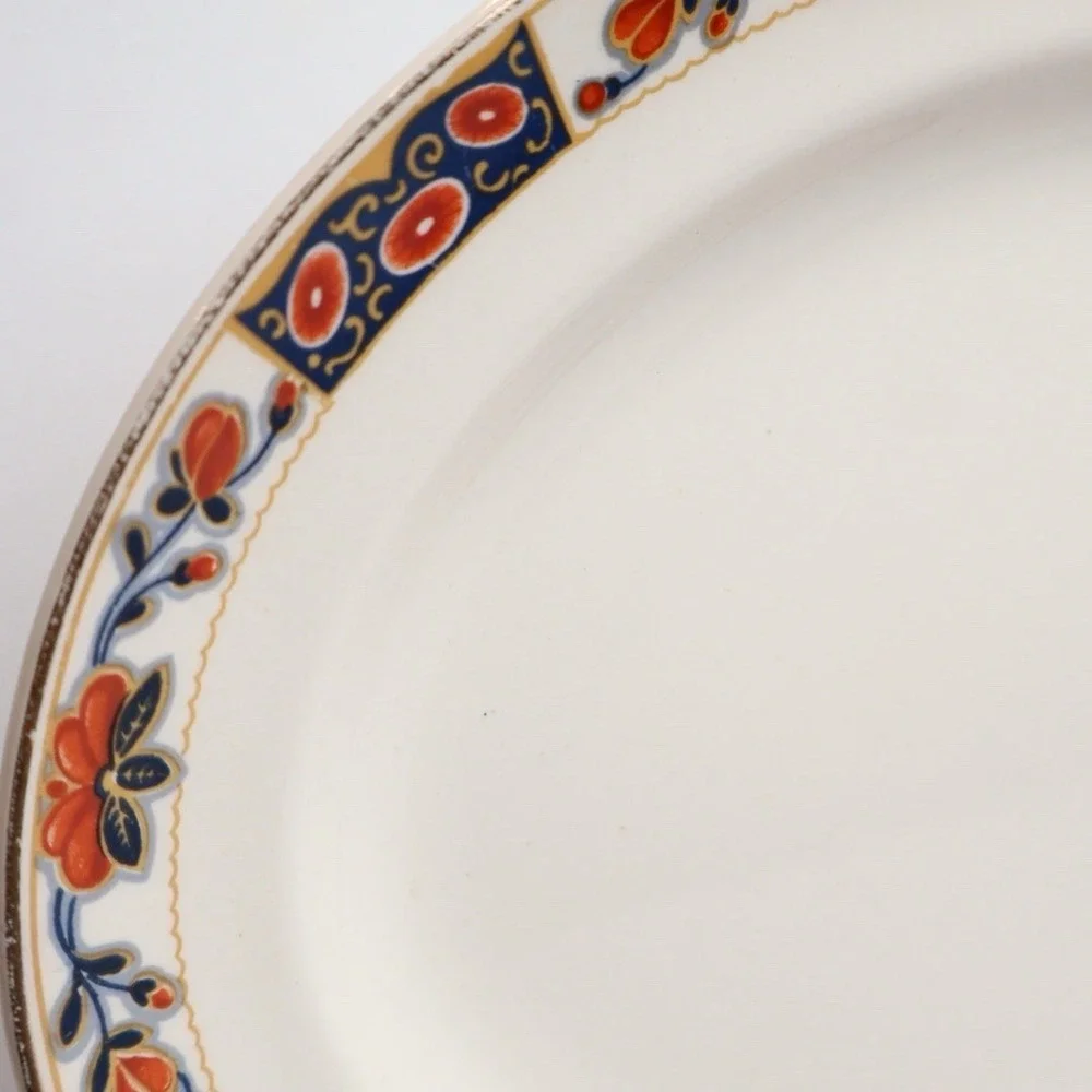 Antique Oval Serving Platter Floral Trim Made in England